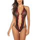 thumbnail image 2 of Lencería sexy de encaje para mujer Ropa interior en V profunda Body Ropa de dormir Ropa de dormir, L Jumpingount XX000093-03, 2 of 7