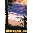 thumbnail image 2 of Art.com Ventura, California - Surfing Sunset Art Print by Lantern Press, 16" x 24", 2 of 4