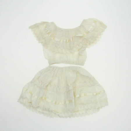 

Pre-owned Unknown Brand Girls Ivory Apparel Sets size: 6-12 Months