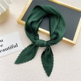 thumbnail image 3 of Eoperou Women Square Scarf Plain Color Wavy Edge Pleated Neck Wear Temperament Thin Silky Crinkled Scarf for Office, 3 of 8
