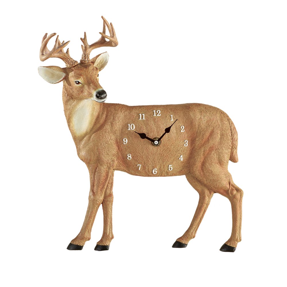 Collections Etc Lovely Deer Analog Hanging Wall Clock with Swinging