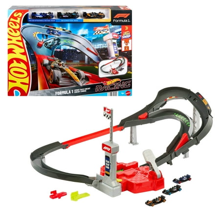 Hot Wheels Racing Formula 1 Sprint Race Circuit Track Set with 3 Die-Cast Toy Cars in 1:64 Scale