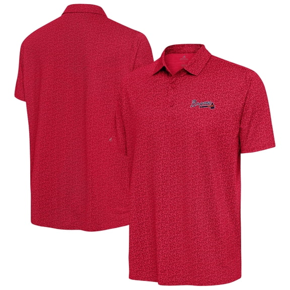 Men's Antigua Red Atlanta Braves Blooming Polo