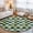Green, variant on Black Gold Mosaic Washable Area Rug 2 x 3 ft Rustic Abstract Checkerboard Grids Soft Non Slip Rugs Stain Repellent Indoor Felt Carpet for Living Dining Room Bedroom Home Office