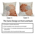thumbnail image 6 of Orange White Pillow Covers 16x16 Inch Dahlia Flower Decorative Throw Pillows Modern Geometry Floral Outdoor Farmhouse Pillowcase Linen Square Cushion Case Decor for Home Sofa Couch Bed, Set of 2, 6 of 6