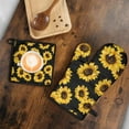 thumbnail image 5 of Black Sunflower Kitchen Oven Mitt and Pot Holder Sets 2 Pcs for Baking, Cooking and Grilling, Heat Resistant Up To 392 °F, 5 of 7
