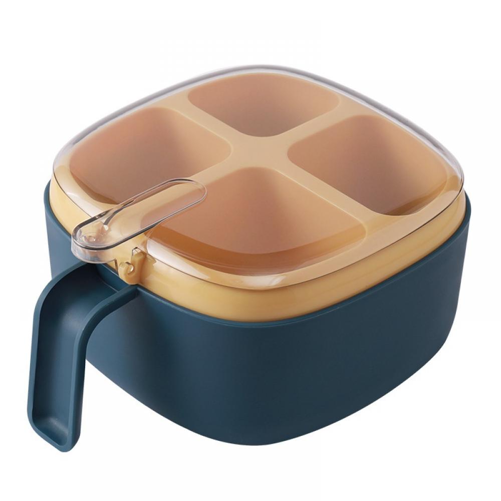 4 Cells Seasoning Box Storage Container for Spice Salt Sugar Cruet