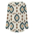 thumbnail image 5 of Pompotops Femmes Décontracté Vent Tribal Imprimé Manches Longues Col Rond Chandail Blouse T-shirt Hauts, 5 of 5