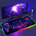 thumbnail image 5 of Alfombrilla de ratón negra Asus Rgb Gaming Mause Mat alfombrillas de Anime alfombra de jugador Pc Xxl almohadillas lindas teclado de juego grande alfombra alfombrilla de ratón retroiluminada, 5 of 5