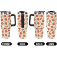 thumbnail image 3 of Red Tomatoes Leaf Pattern 40oz Tumbler with Straw And Lid Insulated Stainless Steel Travel Tumbler Coffee Cup Mug Water Bottle with Handle, Fits in Car Cup Holder, 3 of 6