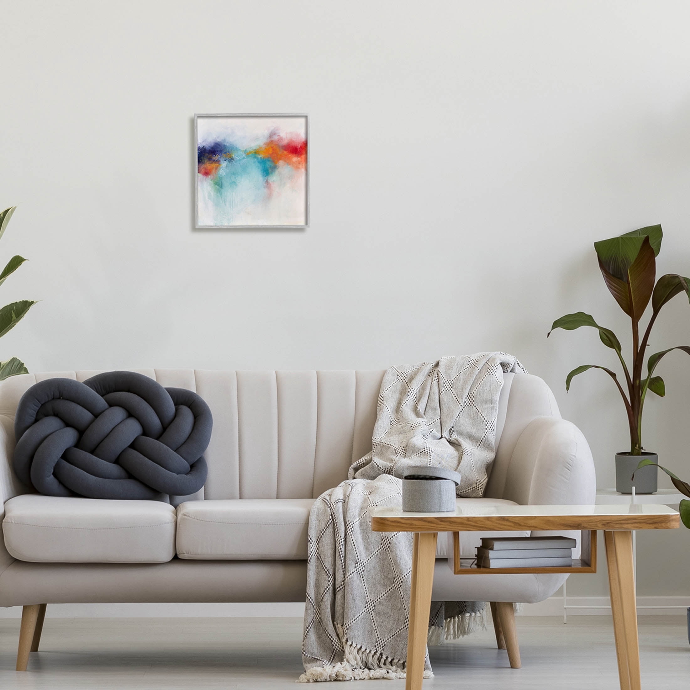 Stupell Industries Vivid Modern Bold Arrangement Painting Gray Framed Art Print Wall Art, Design by Karen Hale