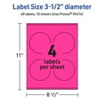 thumbnail image 6 of Avery Printable Round Labels, Neon Magenta, 3.5" Diameter, 40ct, 6 of 11