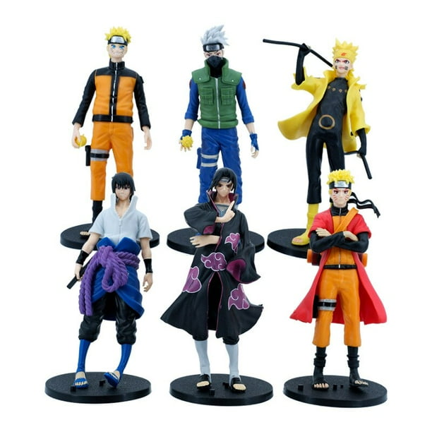 FIGURA DE ACCIÓN DE Naruto Shippuden, juguete de 18CM, modelo de Uchiha Itachi Obito Madara Sasuke Hidan Konan Pain Kakashi, 6 unidades por Set Fivean Figuras de anime