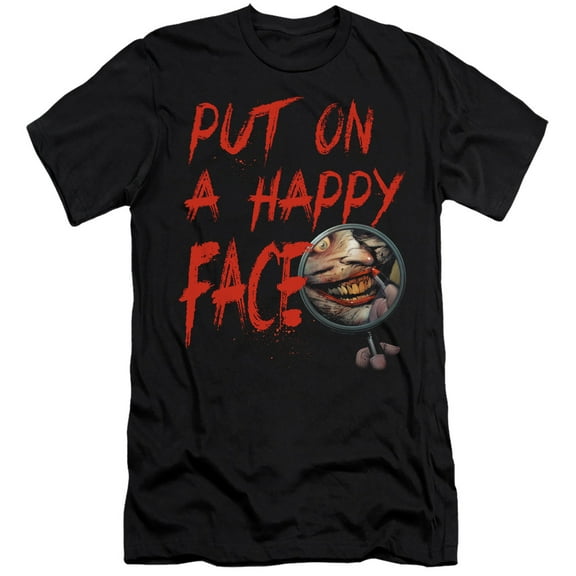 Batman Happy Face S/S Adult 30/1 T-Shirt Black