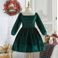 thumbnail image 6 of Gelikeya Girls Christmas Dresses Size 3-4 Elegant Formal Birthday Christmas Party Dresses Long Sleeve Fashion Cute Printed Tutu Dress (X03 Green, 3-4 Years), 6 of 7