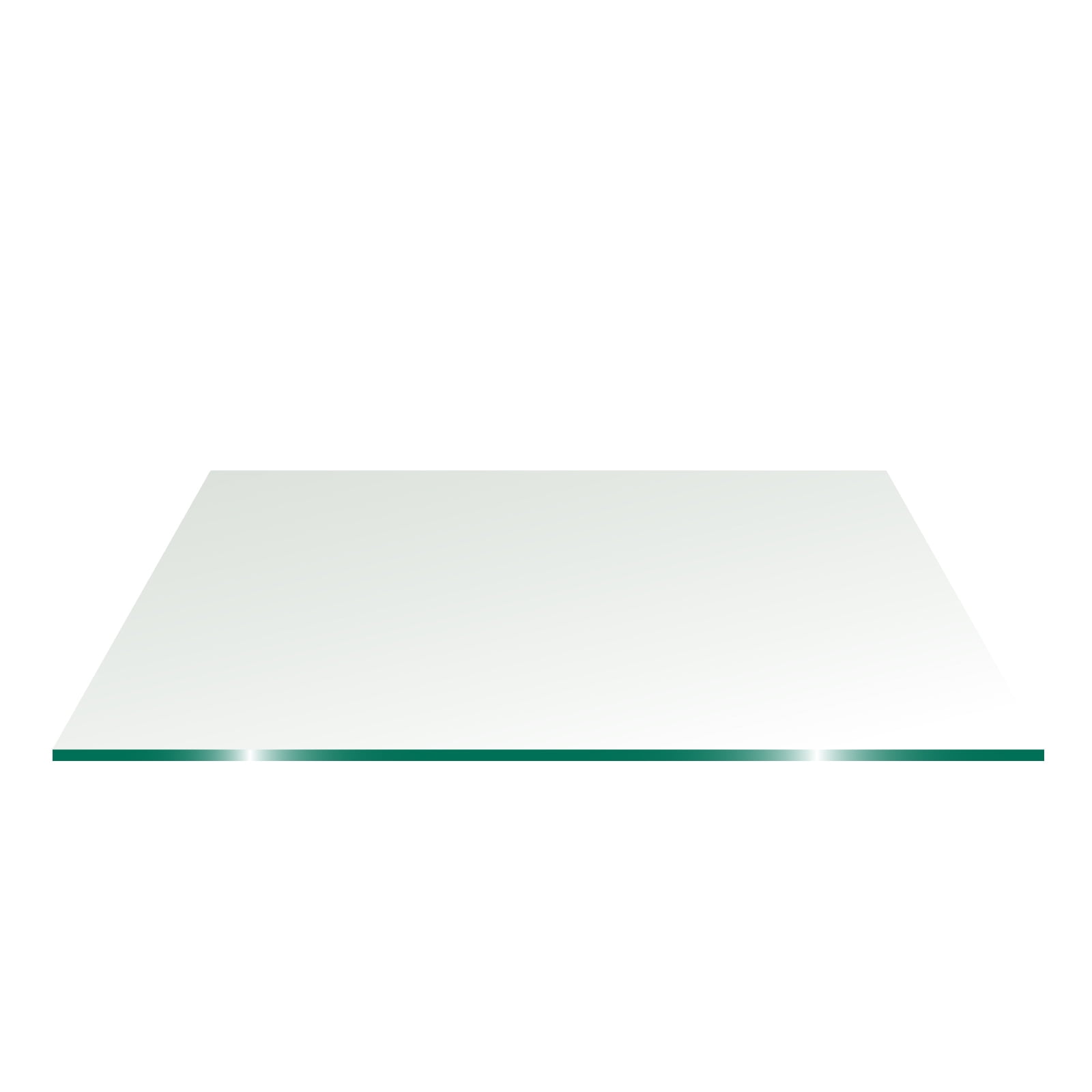 Flat Polish Edge with Touch Corners 14" x 30" Rectangle Glass Top 3/8" Thick 