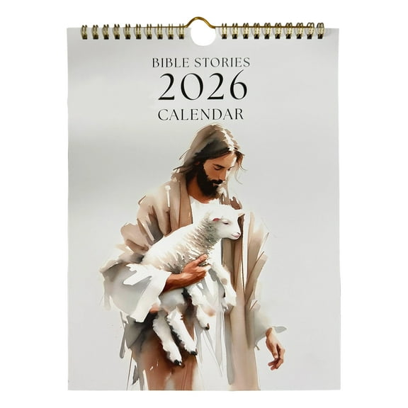 lixuesong 2026 Bible Stories Calendar with Tearable Page 2026 Wall Monthly Calendar Planner for Daily Scheduling 8.26x11.22Inch