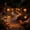 As shown3, variant on Skeleton & Pumpkin Moon Garden Stake Light, Outdoor Waterproof LED Yard Decoration, with Crescent Hanging Lanterns, for Garden Patio Solar Halloween