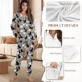 thumbnail image 6 of DISNIMO Cat Print Women's 2 Piece Lounge Sets Casual Fashion Sleepwear Button Down Nightwear Long Sleeve Loungewear with Long Pajama Pants, 6 of 6
