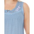thumbnail image 6 of Ezi Women's Plus Cotton-rich Sleeveless Nightgown,2X,Blue, 6 of 7