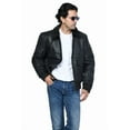 thumbnail image 3 of Men's Leather Jacket with Genuine Fur Collar, 3 of 7
