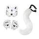 thumbnail image 2 of Máscara de animal y conjunto de cola para cosplay, linda máscara de gato para Halloween, baile de graduación, carnaval. Chip azul blanco, 2 of 9