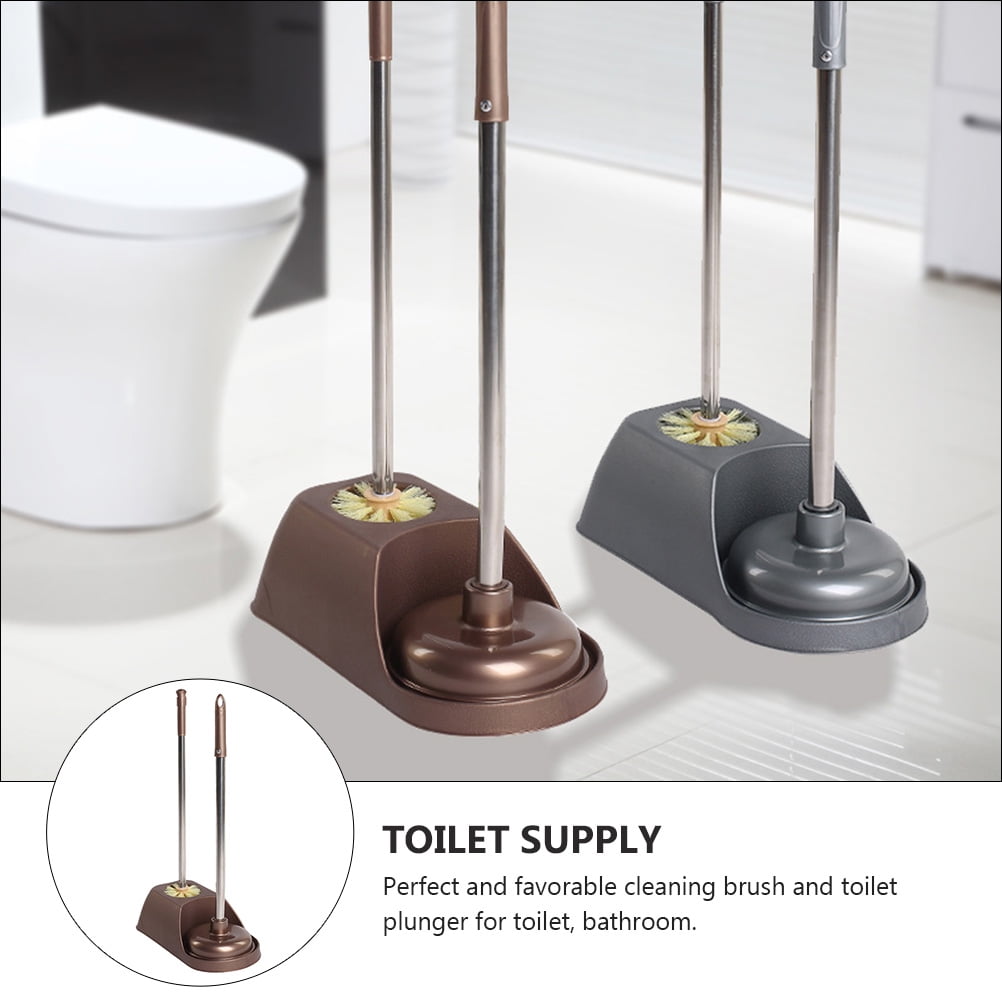 1 Set of Household Long Handle Toilet Cleaning Brush Toilet Plunger