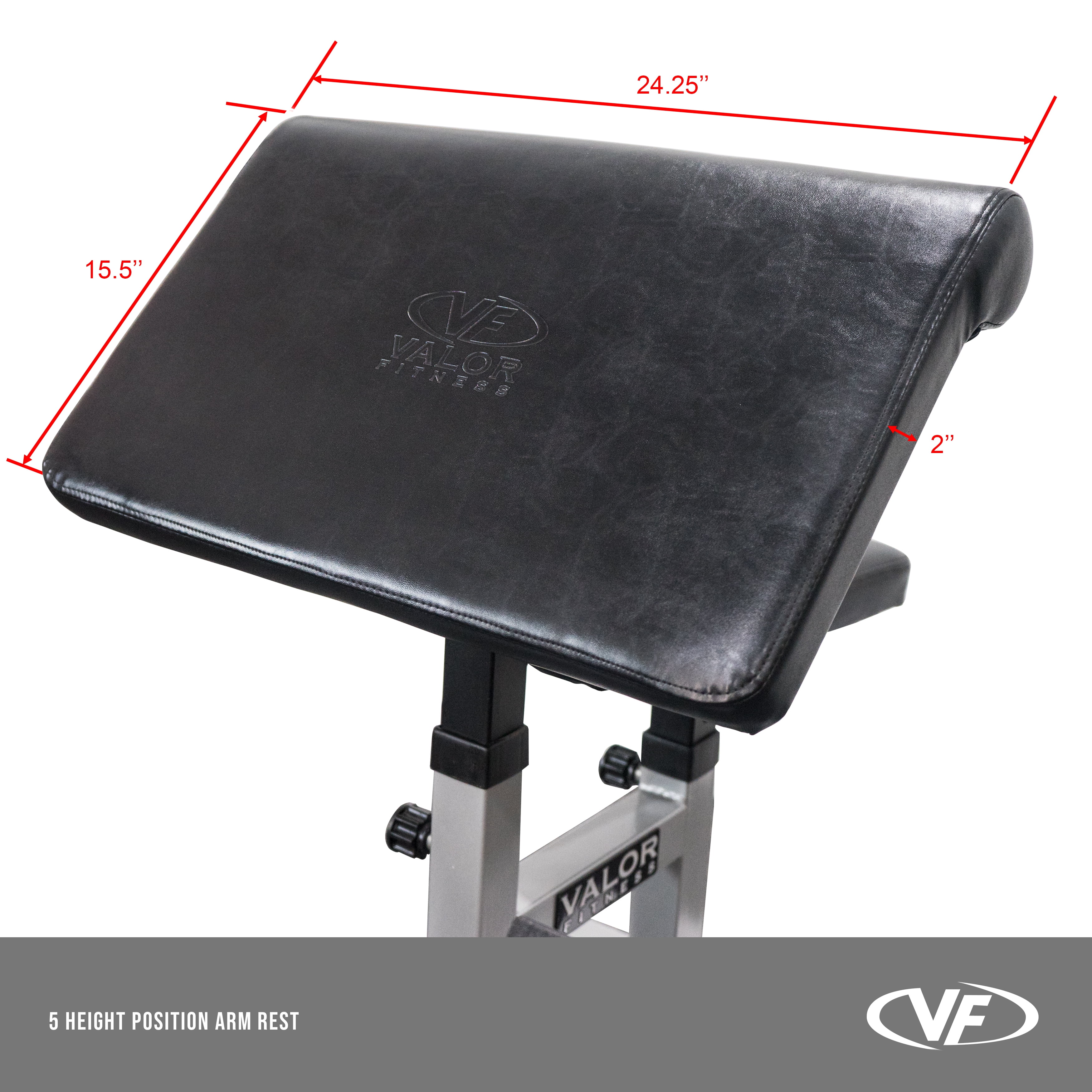 Valor Fitness Adjustable Seated Preacher Curl Bench CB-6