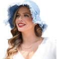 thumbnail image 2 of Jean Bucket Hats for Women, Denim Every Day Hat,Frayed Bucket Hat,Trendy Outdoor Summer Hat, 2 of 7