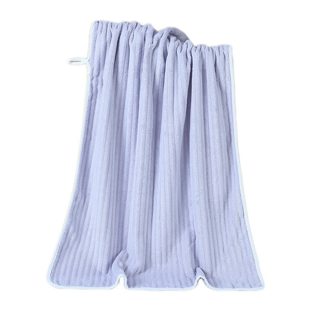 Toalla de secado rápido Corals Fleece para rostro, cuerpo y cabello, absorbente, grande, a rayas, para hombres y mujeres, suave, de poliéster, para baño, hogar, gimnasio y viajes, 60x30cm