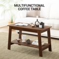 thumbnail image 1 of GloryStar 2-Tier Coffee Tables for Living Room,Mid Century Modern Coffee Table with Storage Shelf,Wooden Rectangle Small Living Roomtv Stands, Minimalist Modern Center Table,Easy Assembly, Black, 1 of 9