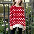 thumbnail image 2 of zbxnLI Little and Big Girls Long Sleeve Shirts Polka Dot Printed Graphic T-Shirts Basic Tee Fall Blouses, 2 of 6