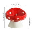 thumbnail image 3 of PPgejGEK Ceramic Cat Bowl with Elevated Neck Support - Mushroom Shaped Pet Food Water Bowl, Tilted Non-Slip Feeder for Cats, Red, 3 of 6