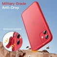 thumbnail image 5 of JETech Matte Case for iPhone 11 6.1-Inch, Shockproof Military Grade Drop Protection, Frosted Translucent Back Phone Cover, Anti-Fingerprint (Red), 5 of 6