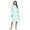 Mint Green, variant on Women's Button Front Jacquard Terry Fleece Lounger Robe with Pockets