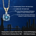 thumbnail image 2 of Gem Stone King 14K Yellow Gold Persian Blue Moissanite and White Diamond Pendant Necklace for Women | 0.82 Cttw | Gemstone Birthstone | Round 6MM | With 18 inch Chain, 2 of 6