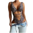 thumbnail image 1 of Conjunto de bikini con estampado de contraste de pecho alto sexy para mujer Conjuntos de traje de baño de una pieza Fridja  nalpqowj62558, 1 of 8