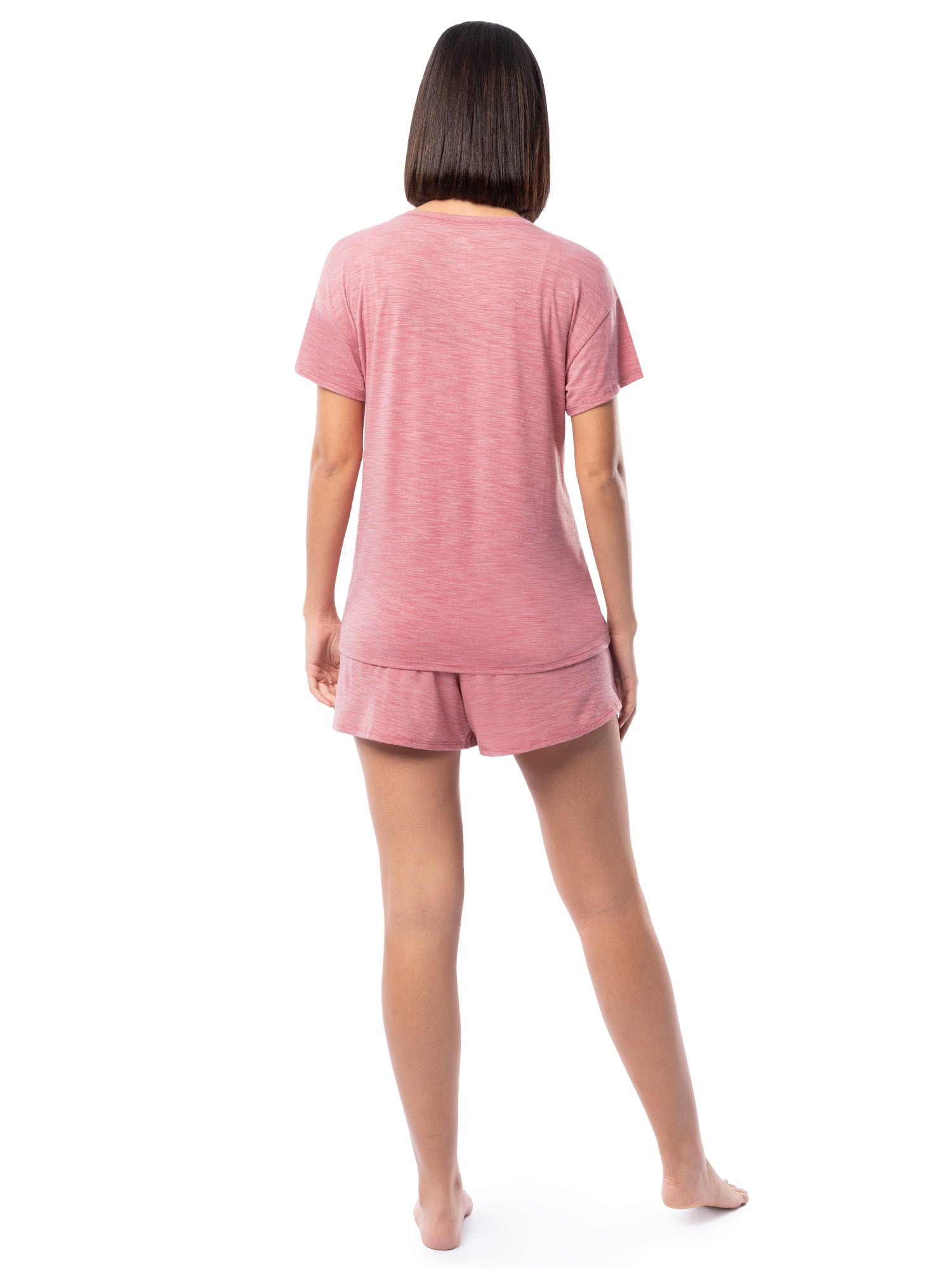 Fruit of the Loom Women's Soft and Breathable Short Sleeve Crew Top & Pajama Short Set, Sizes S-4X