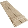 thumbnail image 6 of Ekena Millwork 11"W x 70"H (66 3/8" Low Side) Timberthane Riverwood Two Board Joined Board-n-Batten w/Elliptical Top Faux Wood Shutters (Per Pair), Primed Tan, 6 of 6