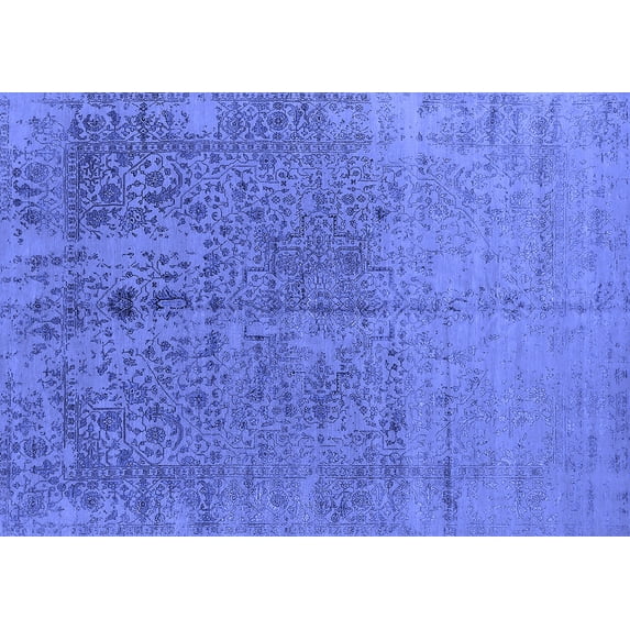 Ahgly Company Indoor Rectangle Oriental Blue Industrial Area Rugs, 6' x 9'