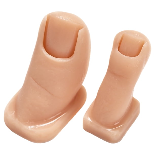 2 uds práctica de uñas de silicona pie de entrenamiento dedos de práctica de silicona para uñas acrílicas dedos falsos suaves para uñas entrenamiento de uñas maniquí dedo