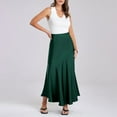 thumbnail image 5 of XIAONU Women's Maxi Skirt Satin Asymmetric Elegant Skirt Evening Galas Wedding Formal Skirt, 5 of 9