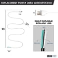 thumbnail image 5 of Iron Forge Cable 12 Gauge Power Cord Replacement - 6ft,15 Amp White Heavy Duty, 12/3 SJT 3 Prong Cable - for Appliances & Power Tools, NEMA 5-15P, 5 of 7