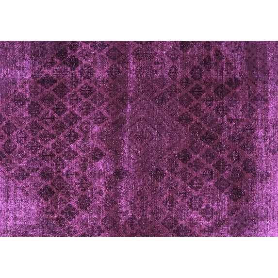 Ahgly Company Indoor Rectangle Abstract Purple Modern Area Rugs, 4' x 6'