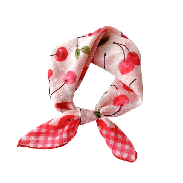 Bufandas de algodón y lino para mujer, bufanda pequeña de seda, bufanda con motivos literarios y temperamento, flores y pétalos, pañuelo decorativo para el cabello para mujer.