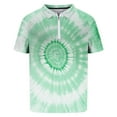 thumbnail image 4 of Iugvhana Men's Zipper Polo Shirts Pullover Casual Trendy Tie Dye Slim Fit Golf Shirt Short Sleeve Summer T-Shirt Mint Green XXL, 4 of 4
