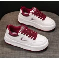 thumbnail image 4 of Tenis Mujer Blancos Zapatos Casuales De Cuero De Moda Negro, 4 of 7