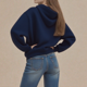 thumbnail image 3 of Pop cazadora para niña Hooded Sweatshirt,Soft Streetwear Pullover,Cute Long Sleeve Hoodie for Fall Winter （Navy）, 3 of 3