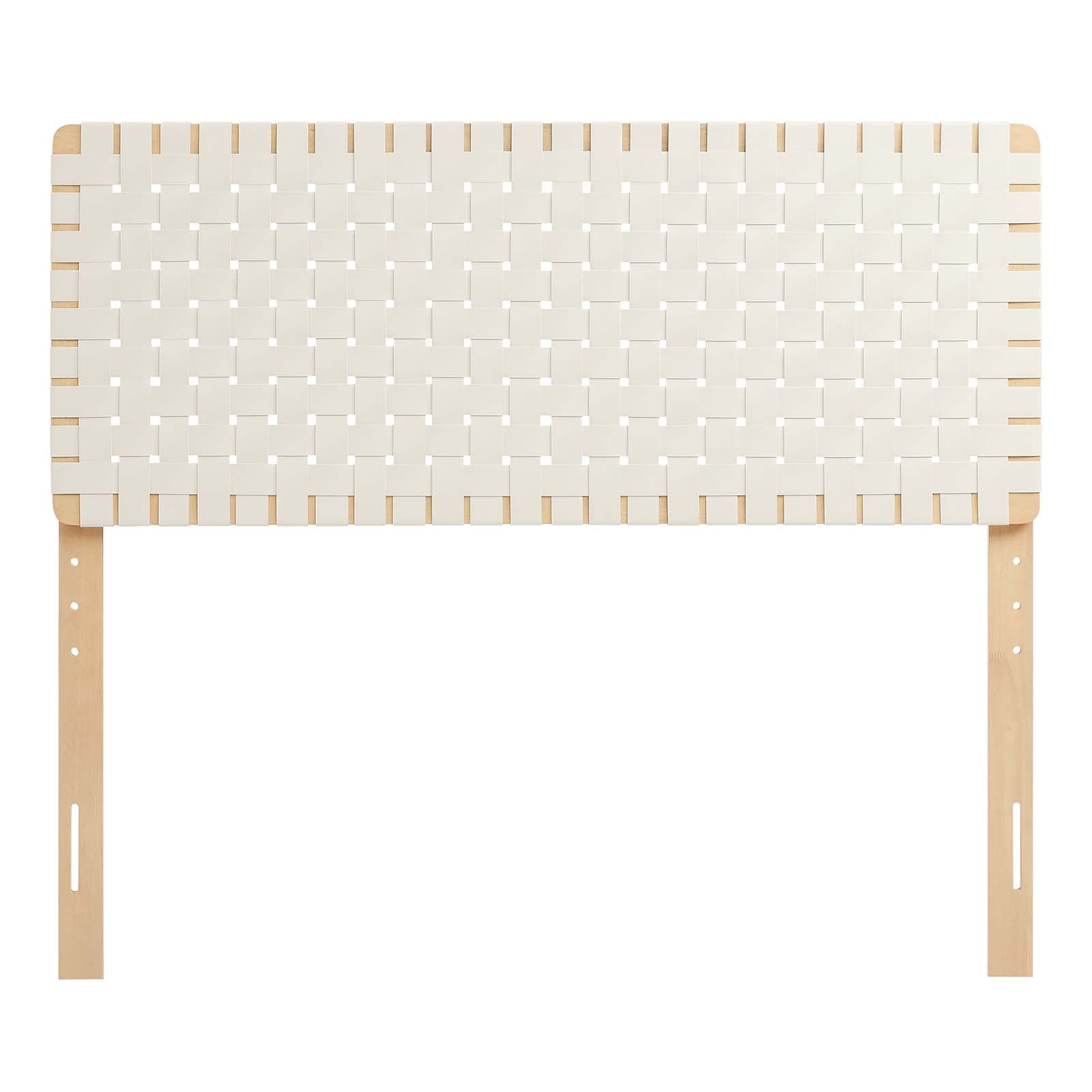 Sparta Weave Vegan Leather Full Headboard in Natural Beige