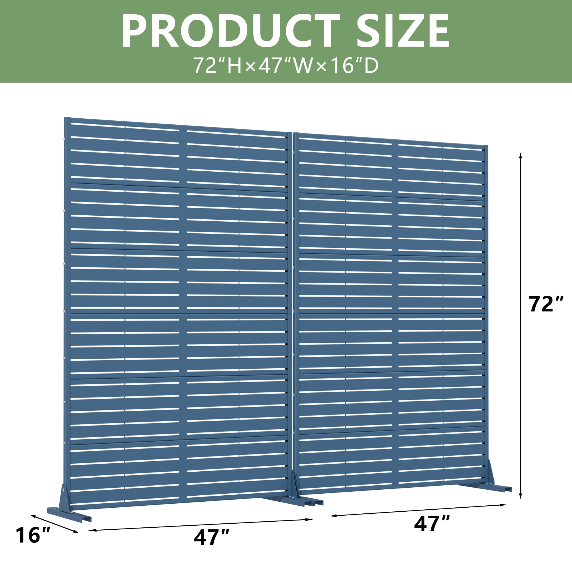 Metal Privacy Metal Screen Fence Panel Set of 2